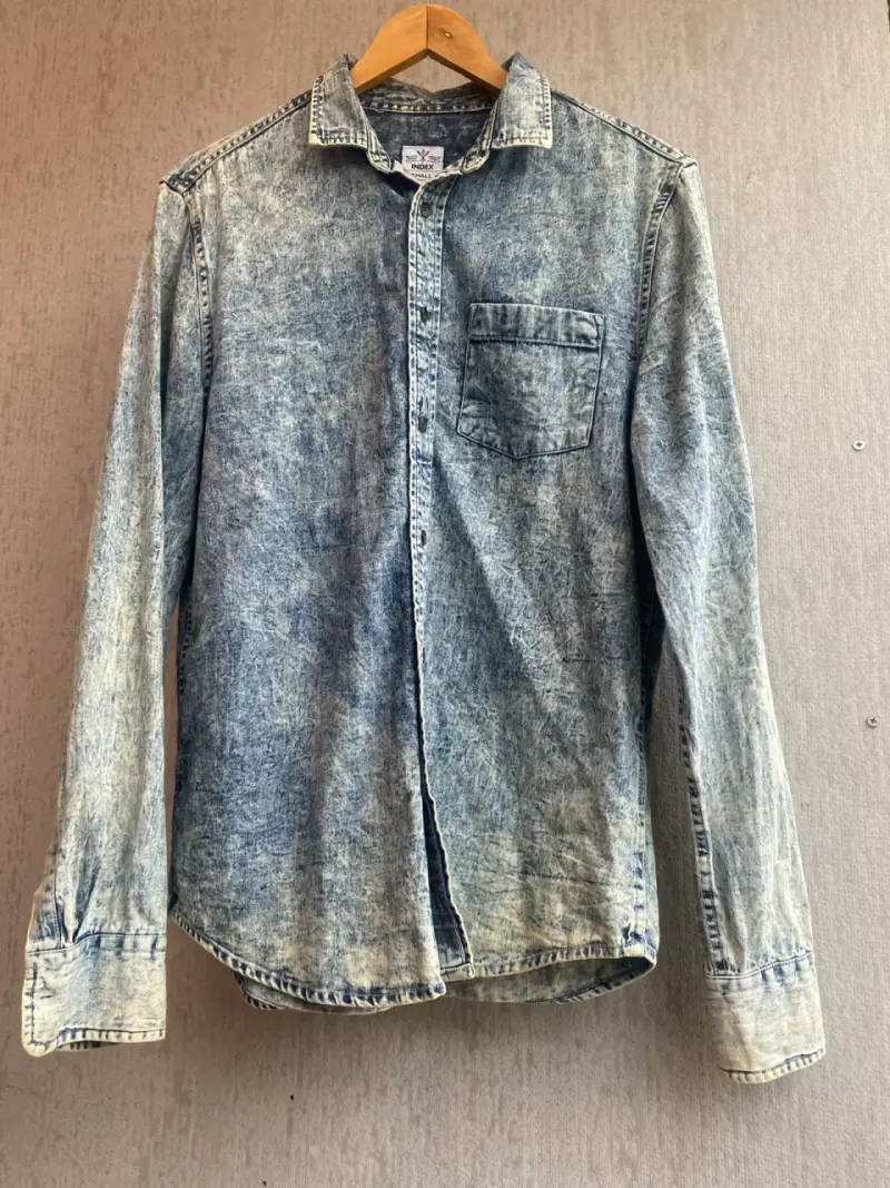 Camisa mezclilla lavado claro hombre. - 1
