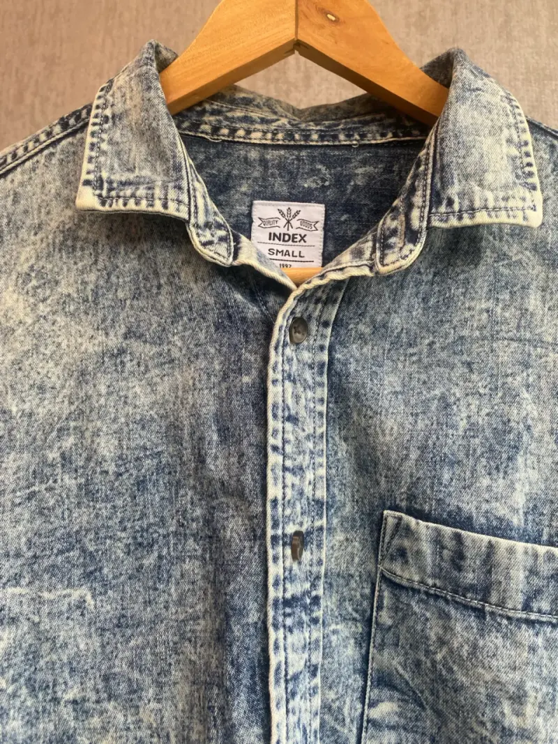 Camisa mezclilla lavado claro hombre. - 5