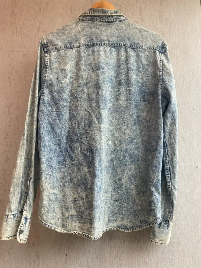 Camisa mezclilla lavado claro hombre. - 6