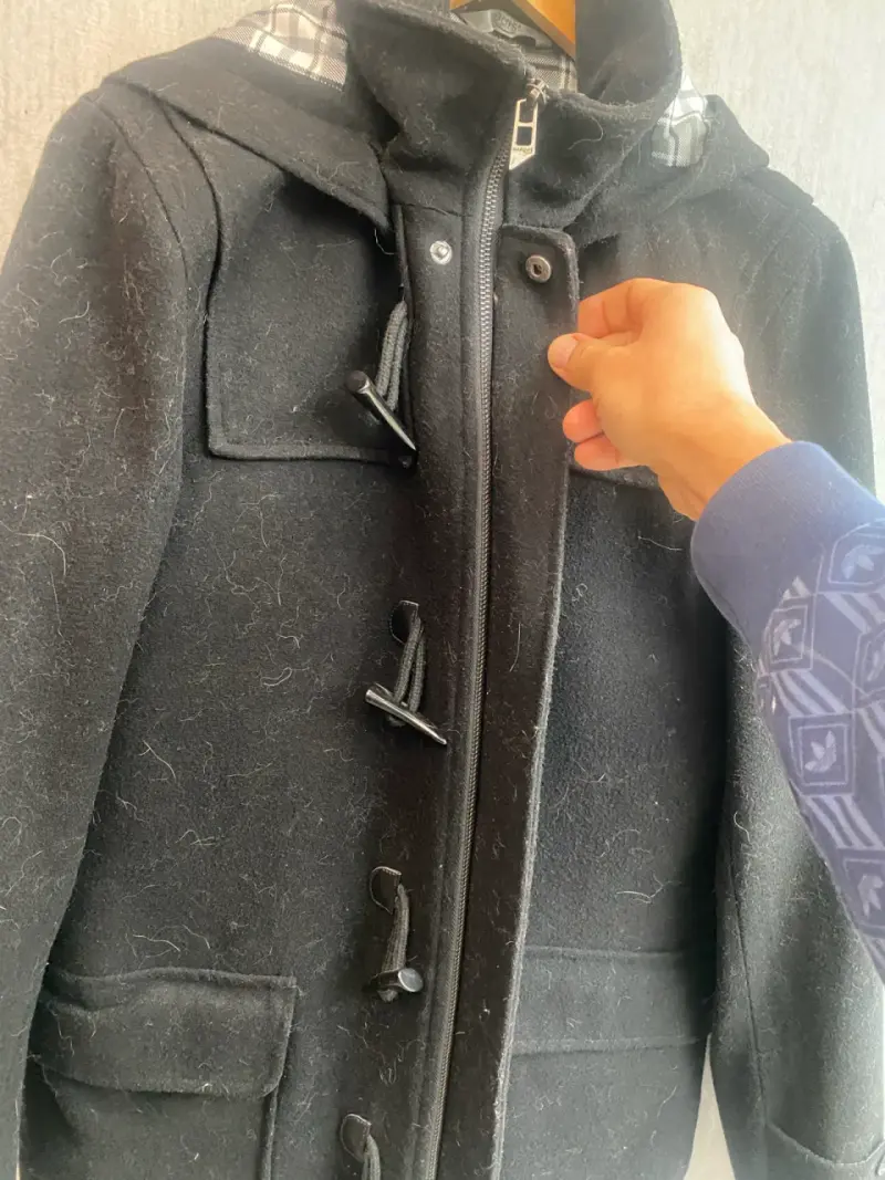 Abrigo negro con capucha y broches Marquis talla S - 4