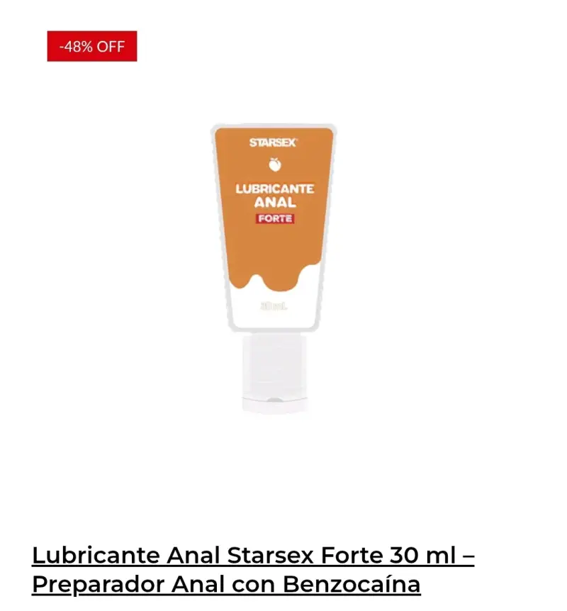 Lubricante Anal Starsex Forte 30ml