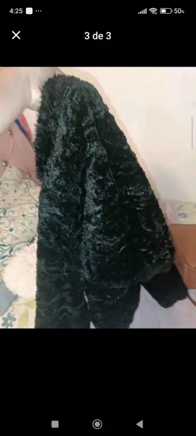 Chaqueta negra de felpa - miniatura 3