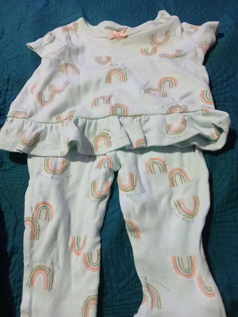 Conjunto bebé arcoíris blanco