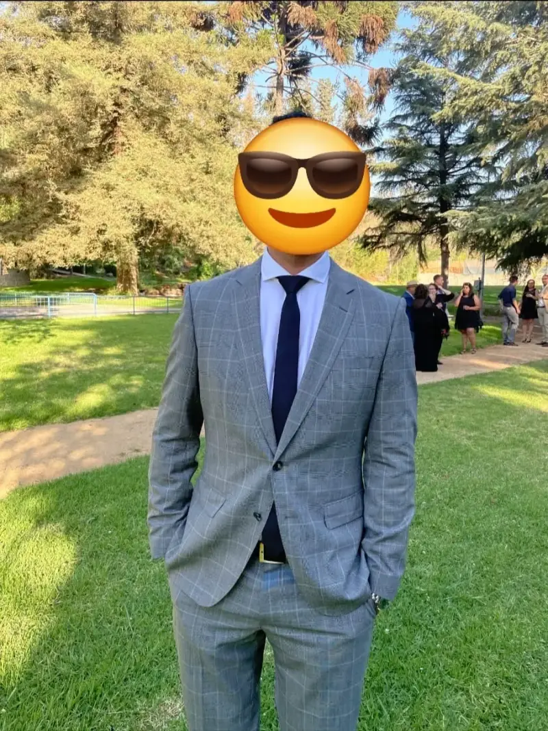Traje gris a cuadros Hugo BOSS