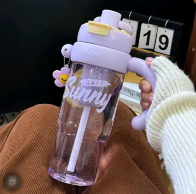 Botella de agua color lila y rosa - miniatura 1