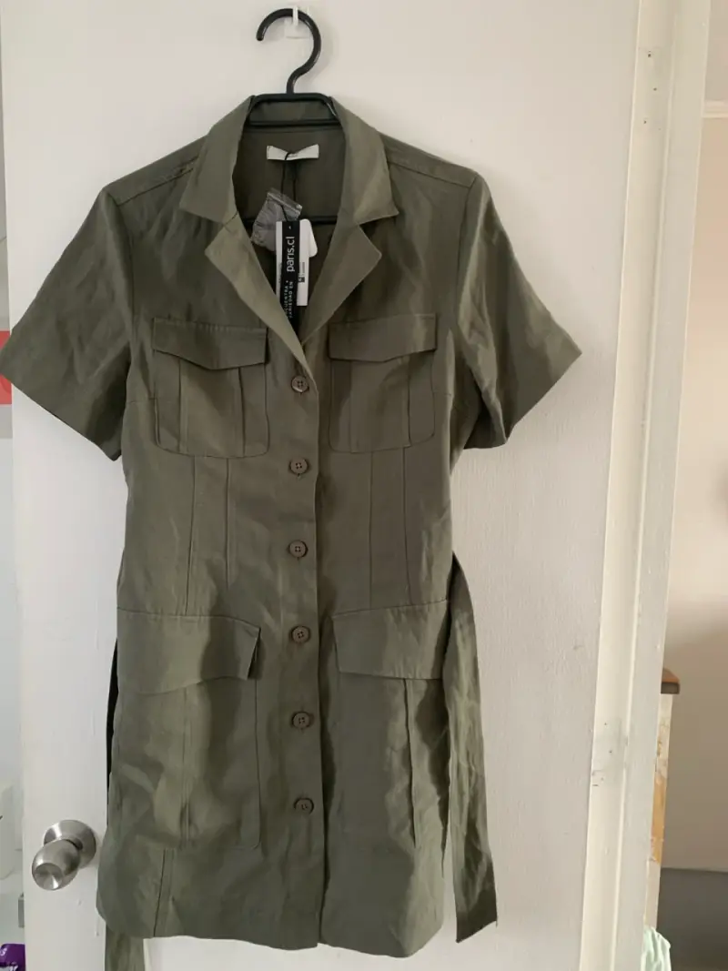 Vestido verde medio talla M - 3