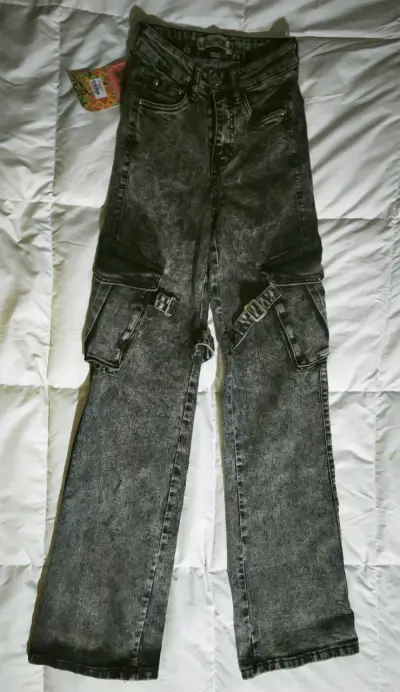 Jeans grises talla 12 (niña) - miniatura 1
