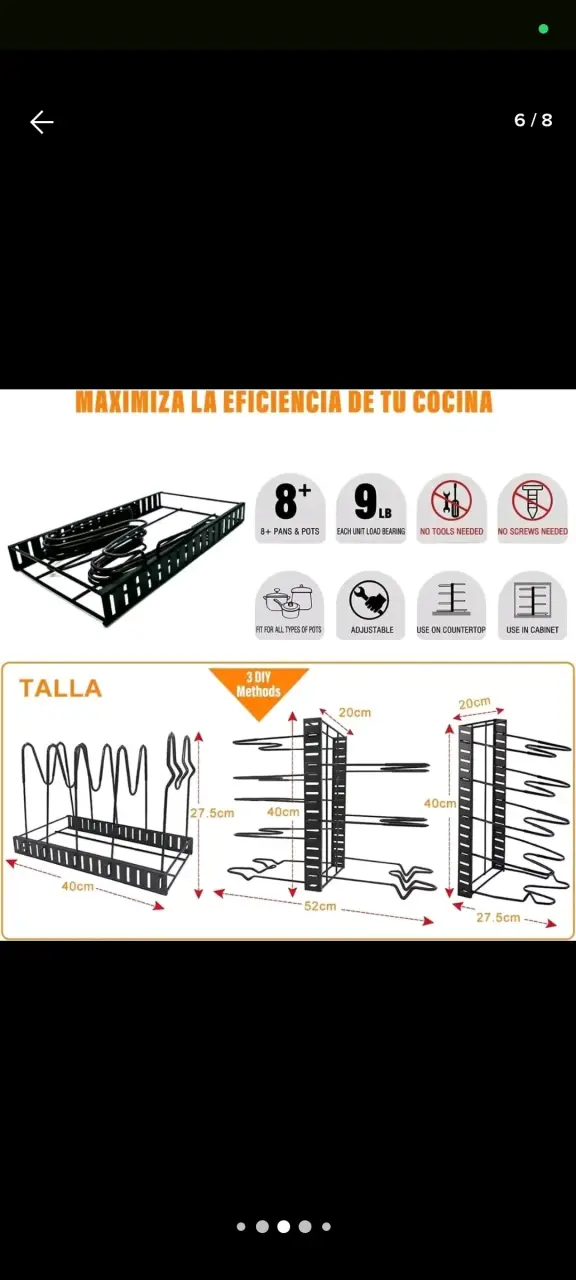 Juego de ollas rojas con soporte - 5