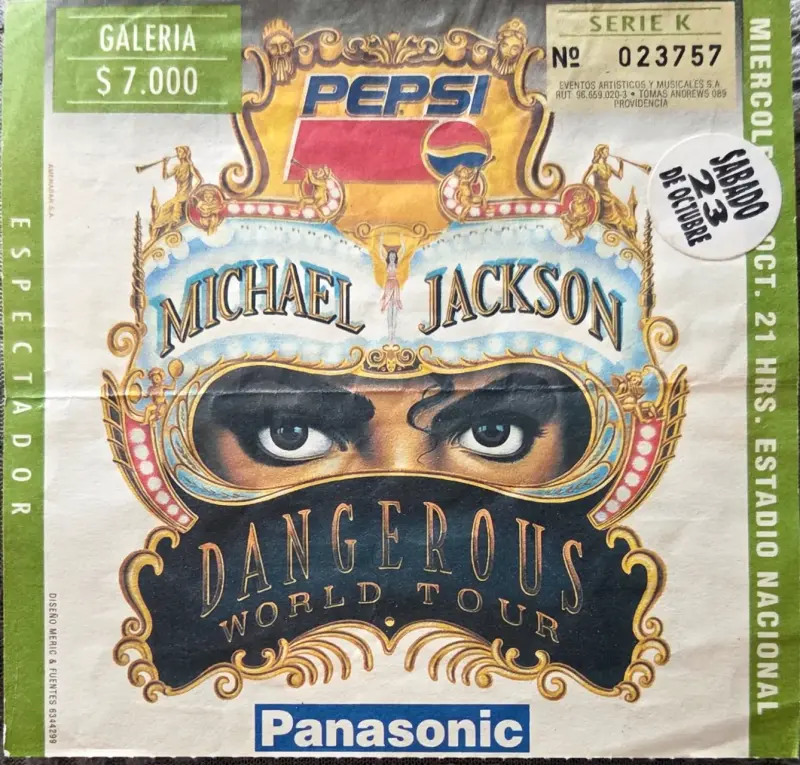 Entrada de concierto Michael Jackson 1993 - 1