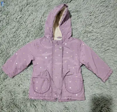 Parka morada con estrellas niña - miniatura 1