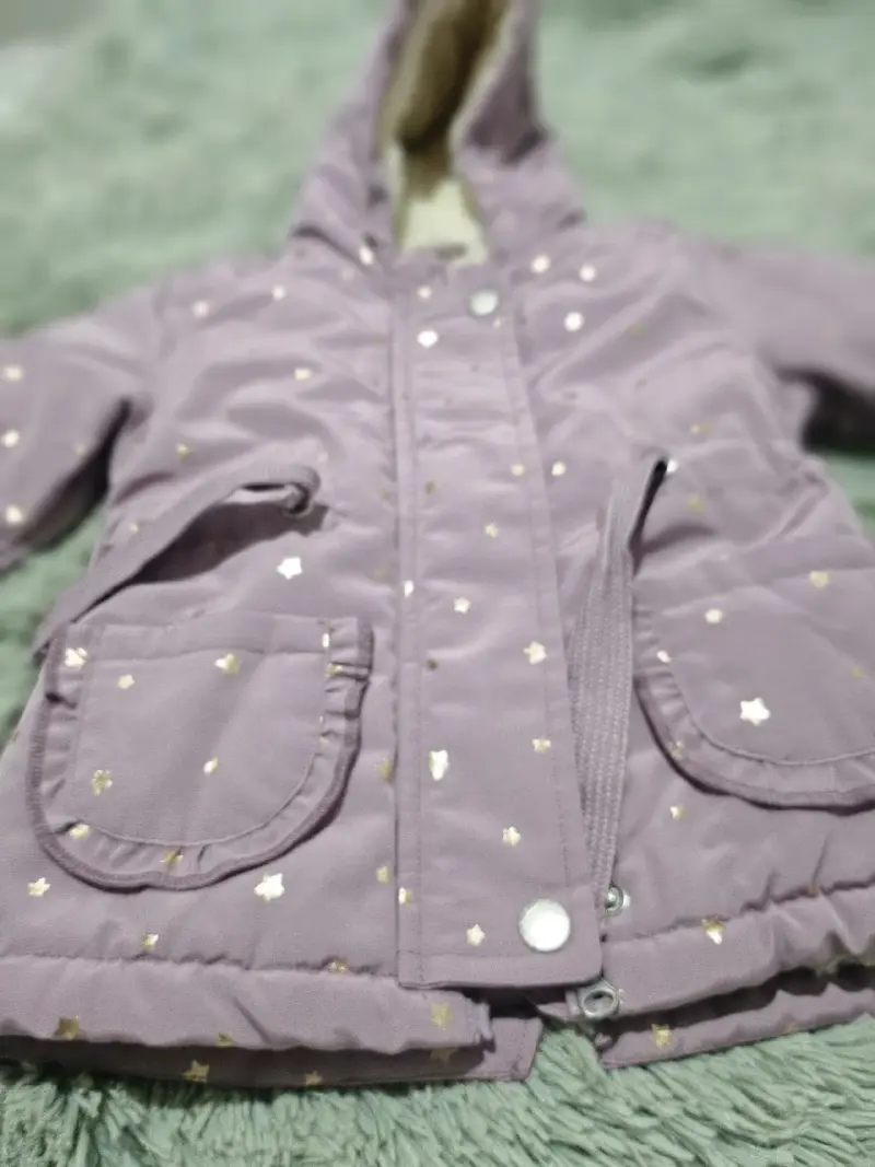 Parka morada con estrellas niña - 4