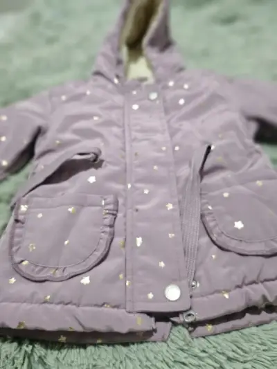 Parka morada con estrellas niña - miniatura 4
