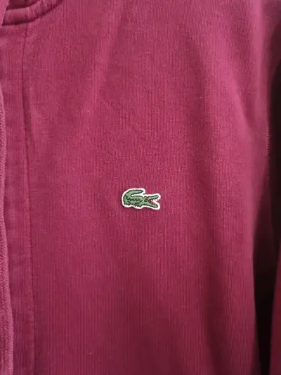 Polerón burdeos con capucha Lacoste - miniatura 2