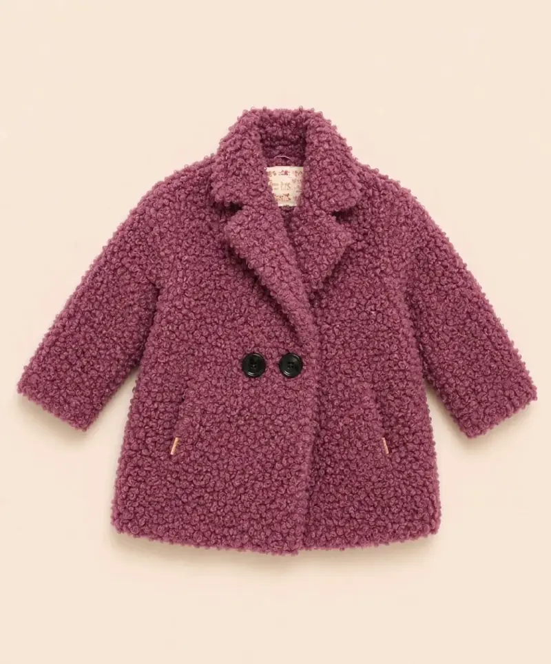Abrigo de lana burdeos infantil. TALLA 6/12 M
