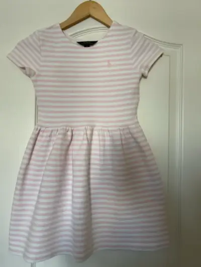 Vestido rayado rosado talla 8 - miniatura 1