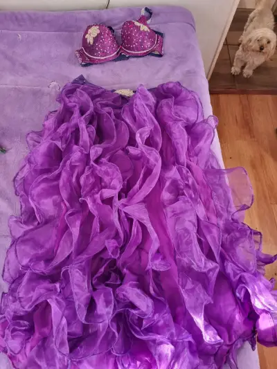 Conjunto de danza oriental morado - miniatura 1