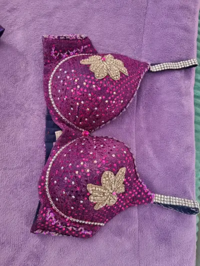 Conjunto de danza oriental morado - miniatura 3
