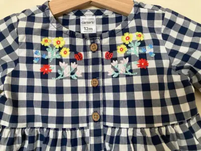 Vestido infantil cuadro vichy - miniatura 2