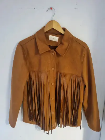 Chaqueta camel con flecos - miniatura 2