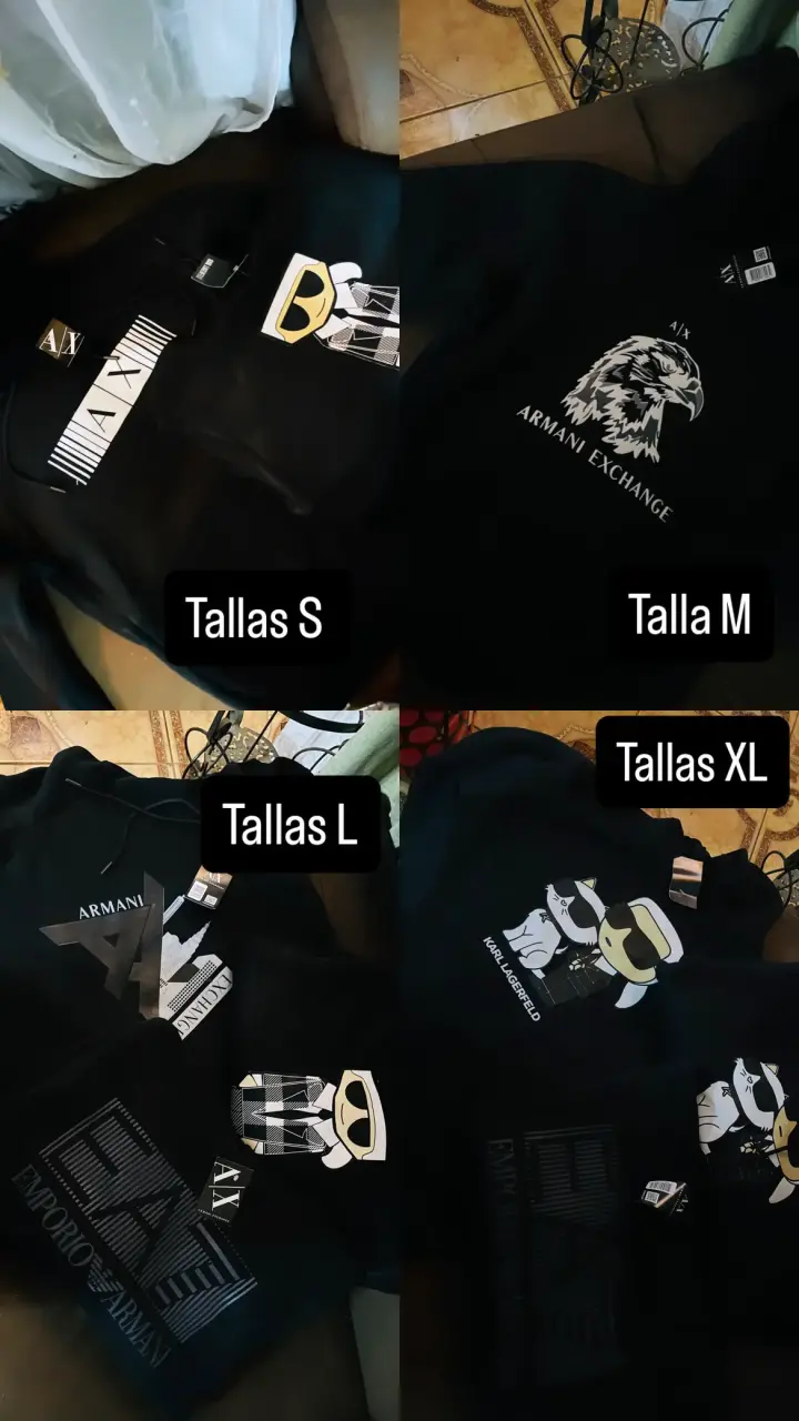 Polerones negras diversas tallas