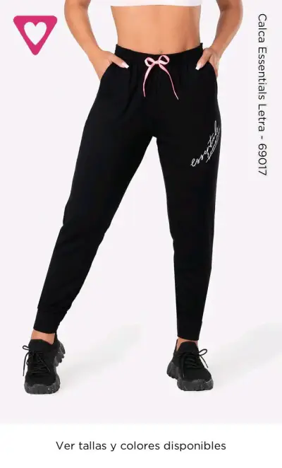 Pantalón deportivo negro con lazo - miniatura 1