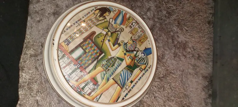 Plato decorativo egipcio de cerámica - 1