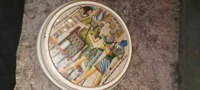 Plato decorativo egipcio de cerámica - miniatura 1