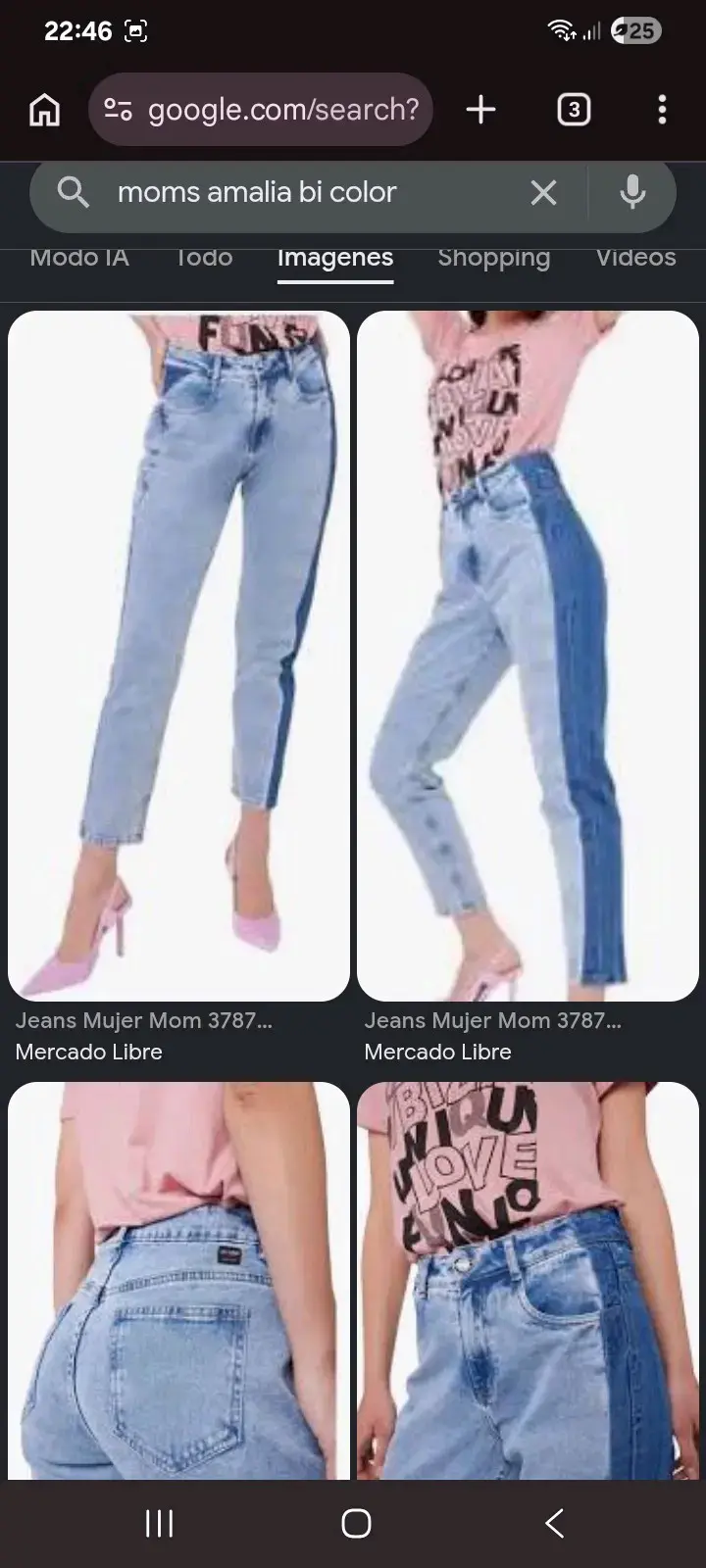 Jeans mom bi-color mujer marca amalia talla 36
