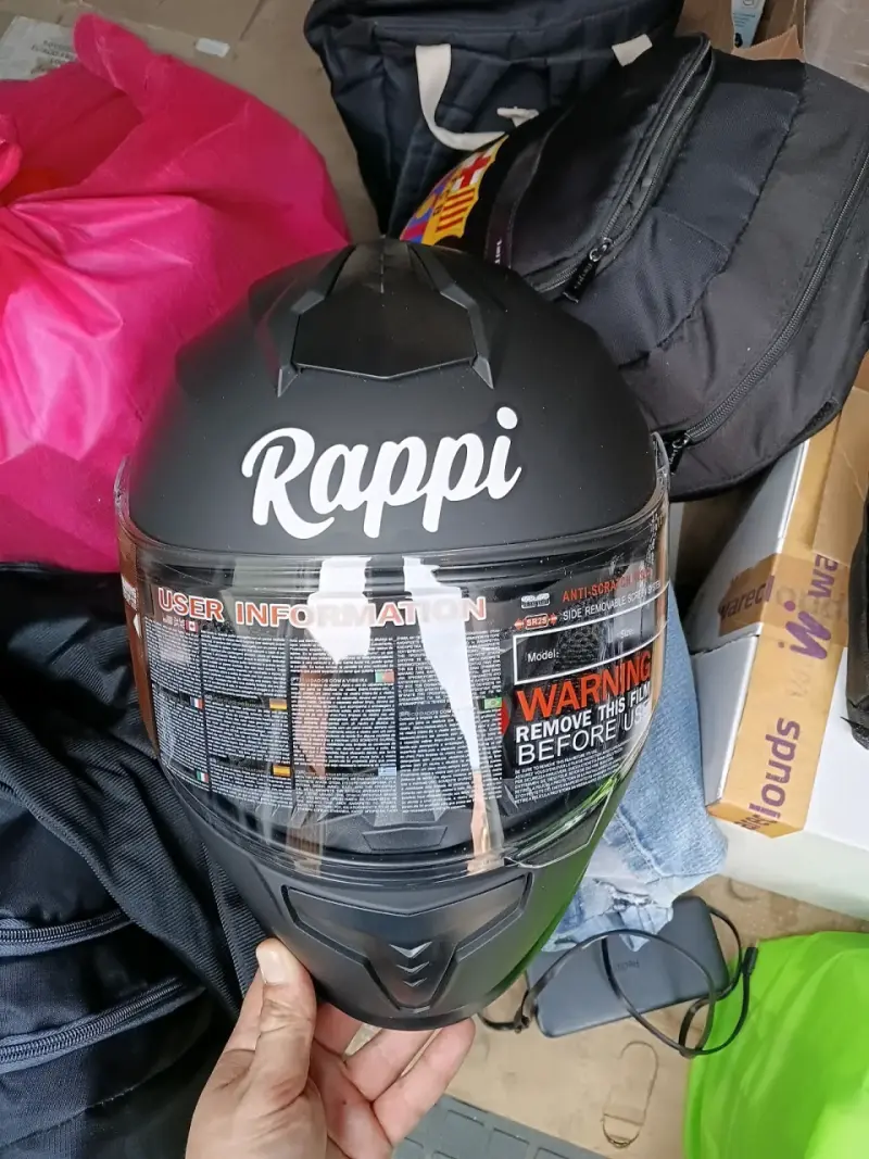 Casco de moto negro mate - 5