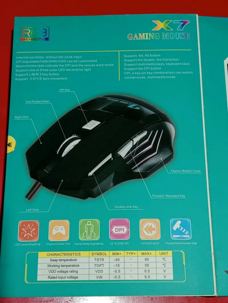 Mouse gamer Weibo X7 - 4