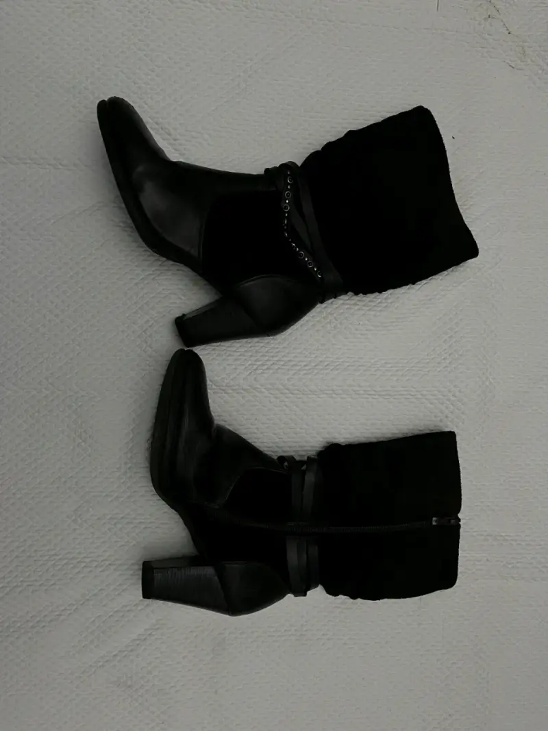 Botas café oscuro con taco alto - 2