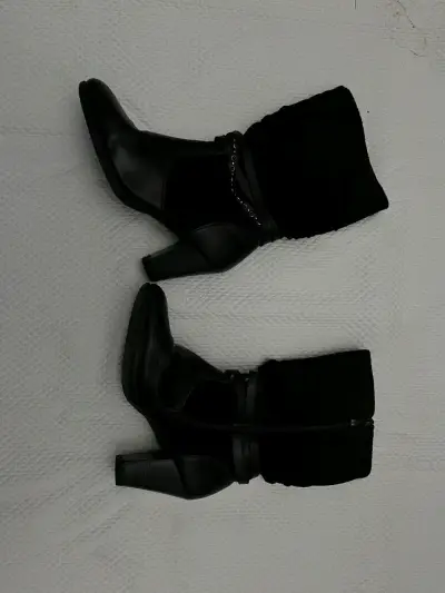 Botas café oscuro con taco alto - miniatura 2