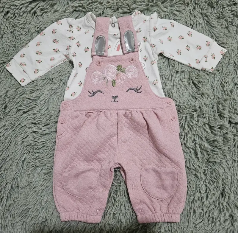 Conjunto bebé algodón rosa - 1