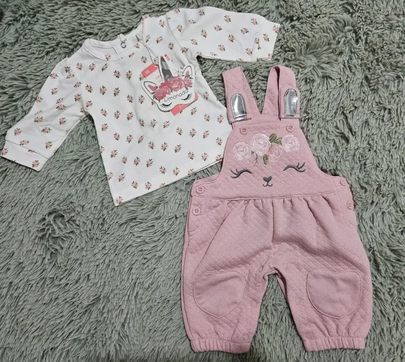 Conjunto bebé algodón rosa - 3