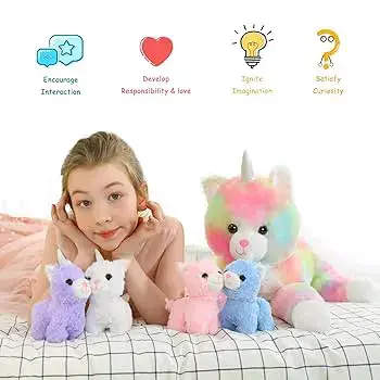 Peluche gato unicornio mama y 4 bebes - miniatura 4
