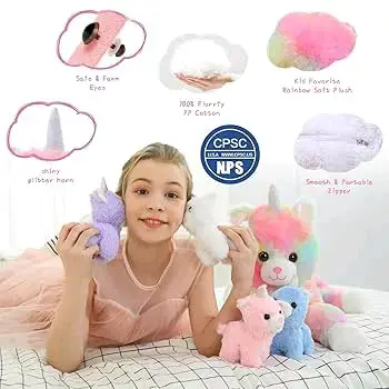 Peluche gato unicornio mama y 4 bebes - 5