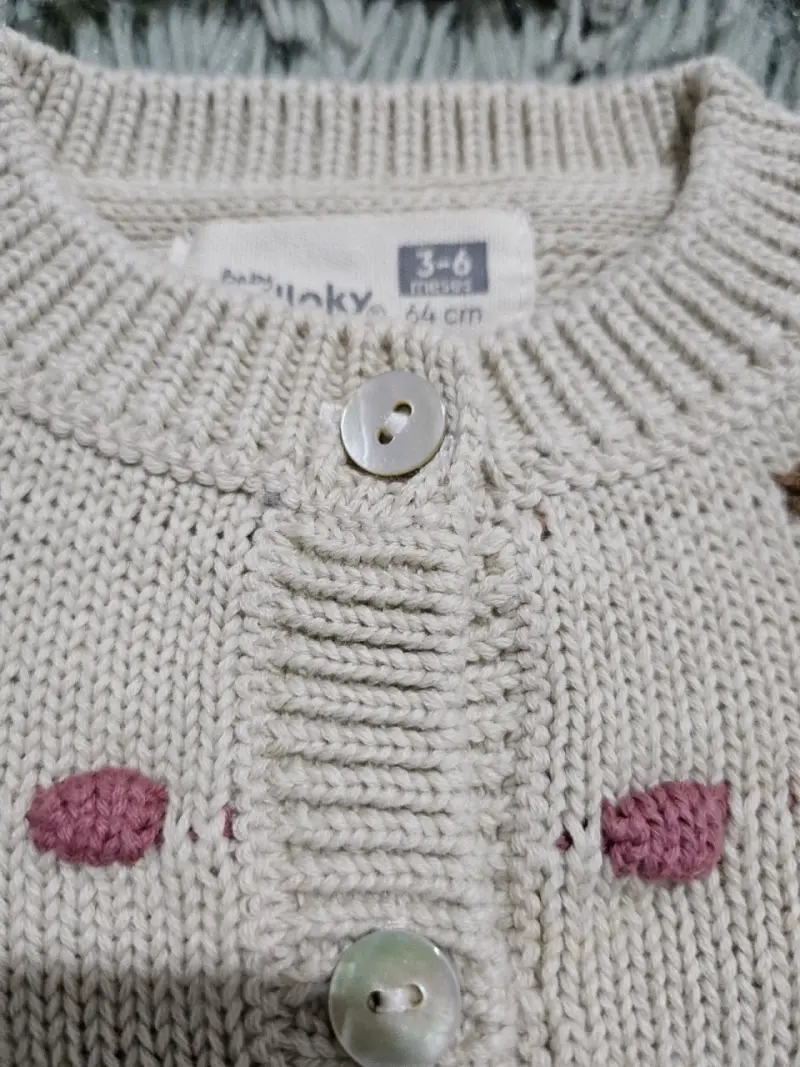 Chaleco bebé beige con botones - 4