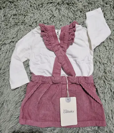 Vestido jardinera rosado infantil - miniatura 2