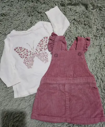 Vestido jardinera rosado infantil - miniatura 3