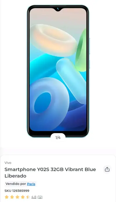 Smartphone Vivo Y02S Azul - miniatura 1