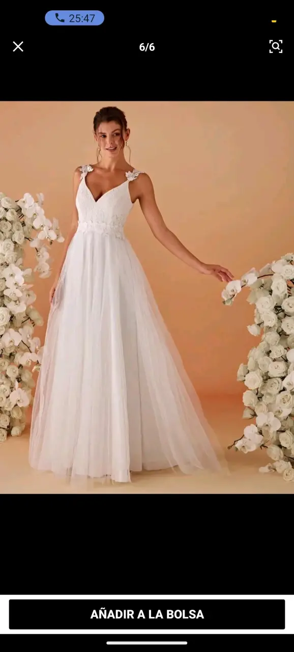 Vestido de novia blanco elegante más falso - 2