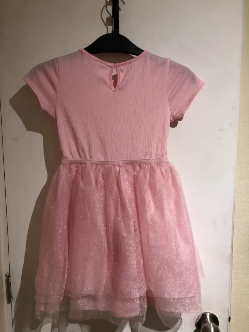 Vestido rosa con falda de tul talla 6-8 - 2