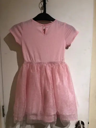 Vestido rosa con falda de tul talla 6-8 - miniatura 2