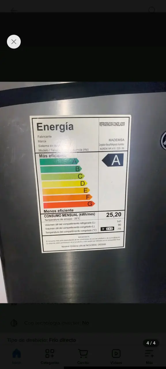 Refrigerador Mademsa nordik 415 bottom freezer gri - 5