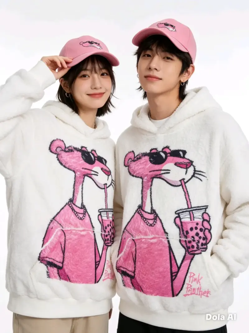 Polerón Pink Panther blanco - 1