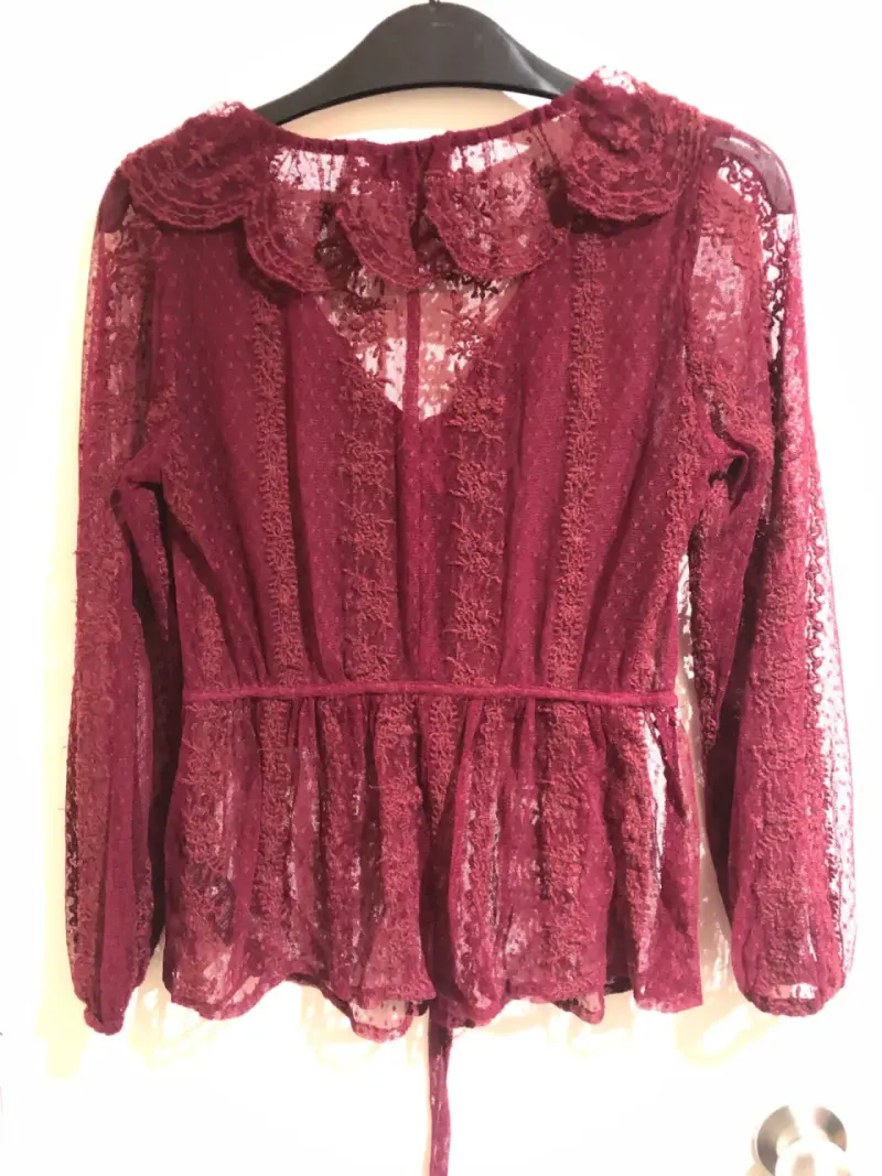 Blusa de encaje burdeos - 3