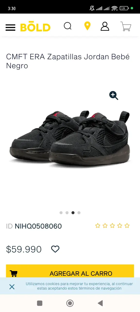 Zapatillas Jordan bebé negro - 1