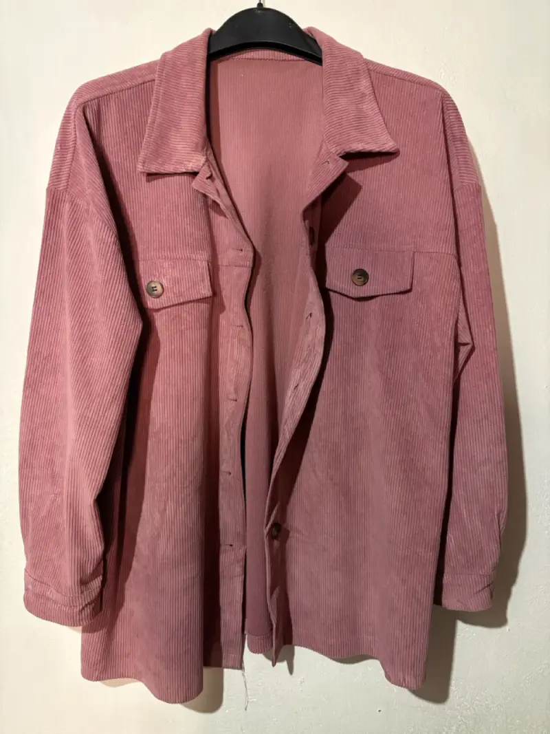 Chaqueta corderoy rosada