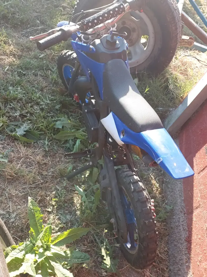 Mini moto de cross azul - 2