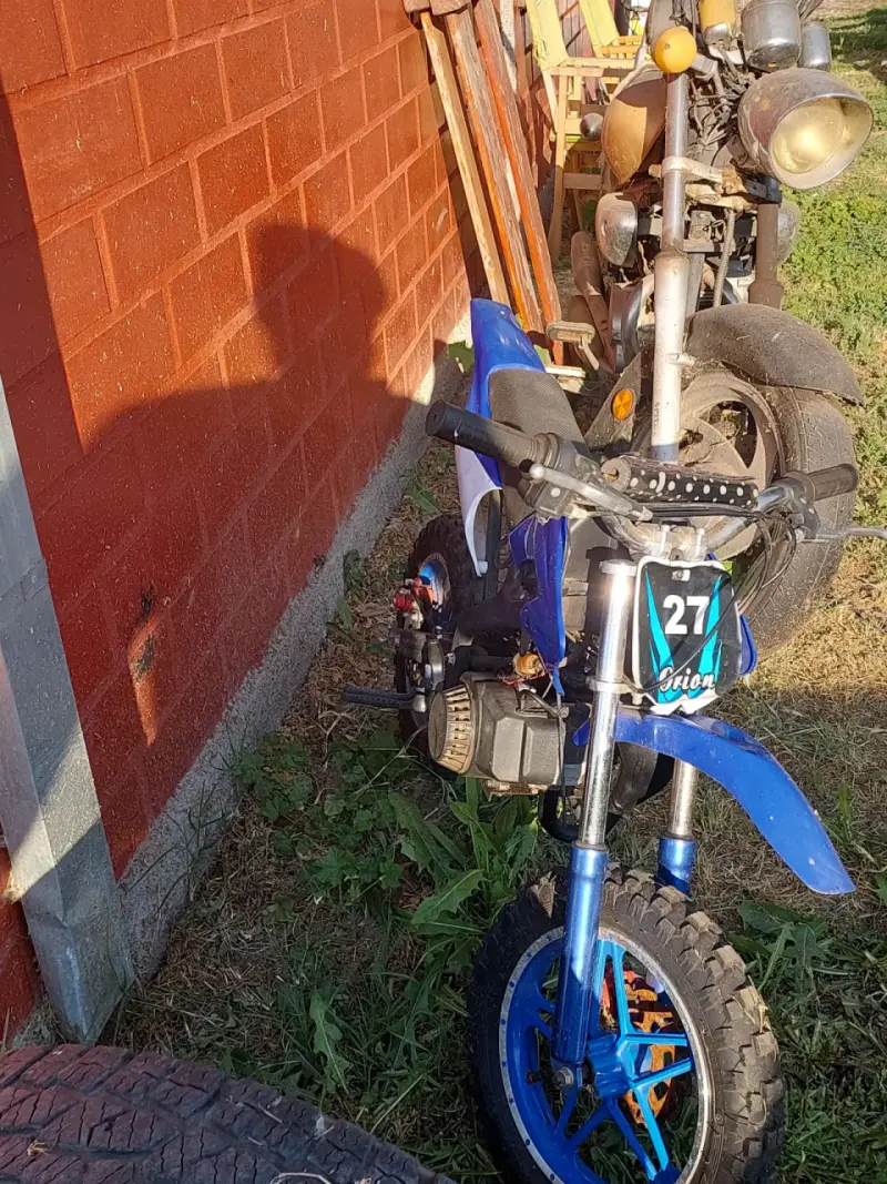 Mini moto de cross azul - 3